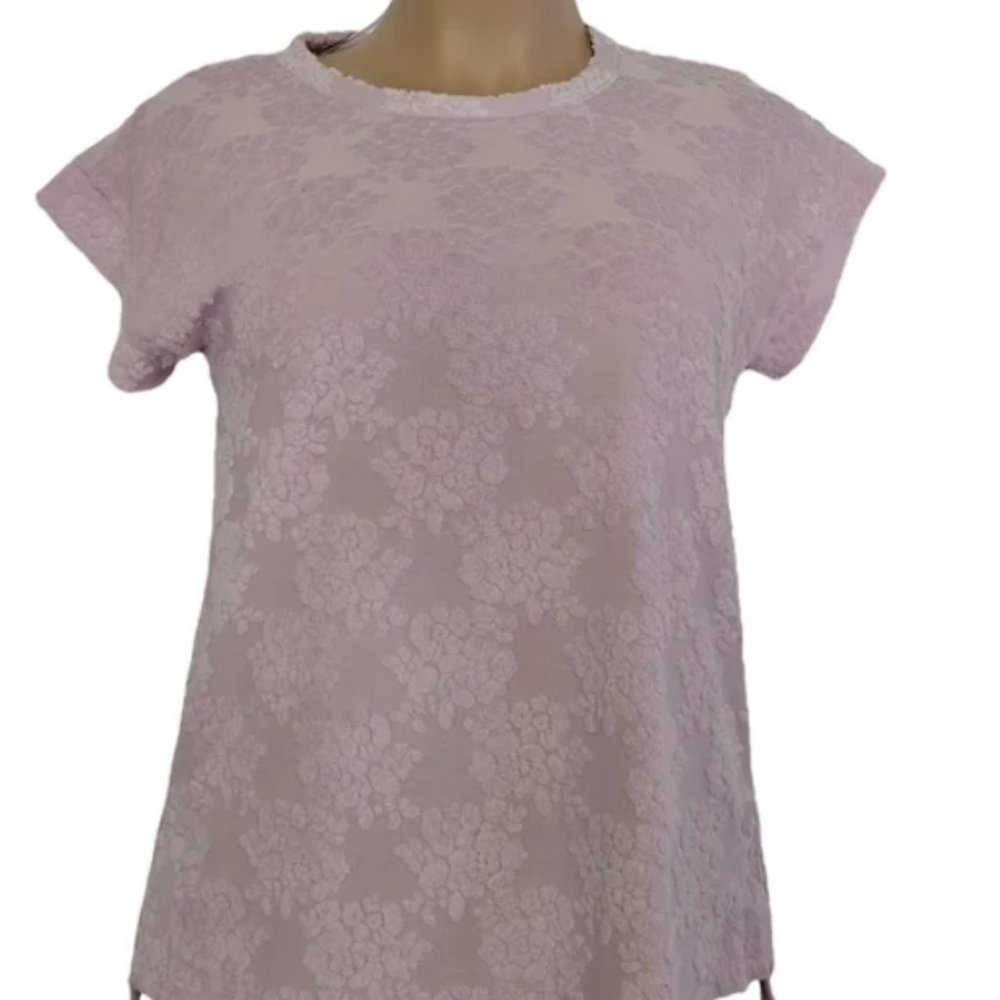 Bobeau Short Sleeve purple textured shirt size Medium